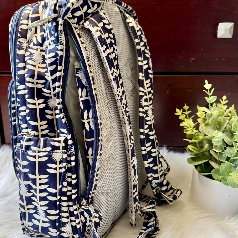 Ju-Ju-Be Be Right Back BRB Dandy Lines Collection Navy Floral Backpack DiaperBag
